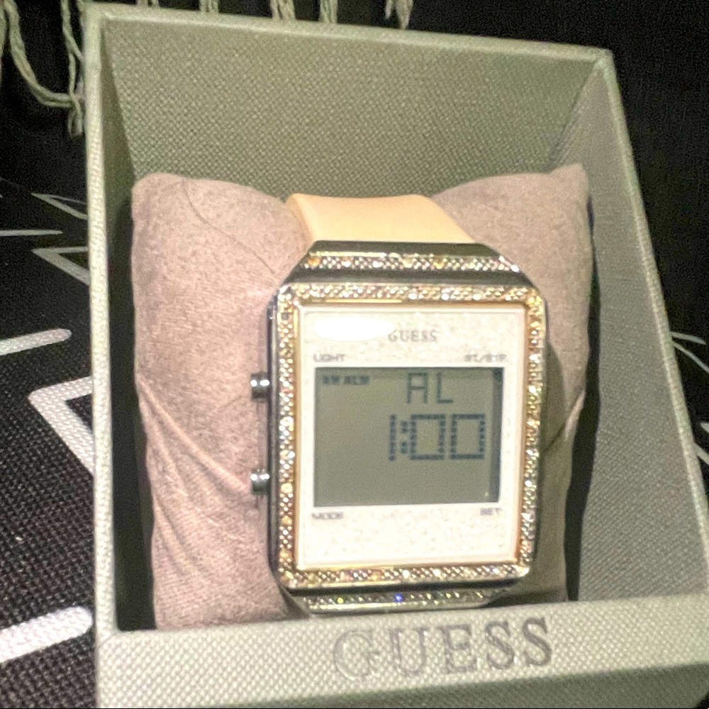 Rhinestone faced pinkish/tan guest watch